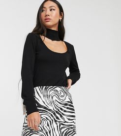 faux leather mini skirt in zebra print-Multi