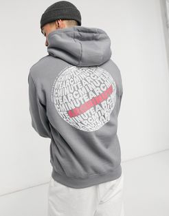 Arcminute hoodie with back print in gray-White