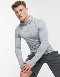 4505 base layer long sleeve T-shirt with hood-Grey