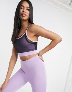 4505 contrast mesh overlay sports bra-Purple