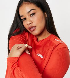4505 Curve icon long sleeve run top-Red