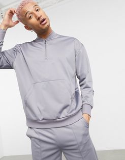 4505 half zip sweatshirt in poly-tricot-Grey