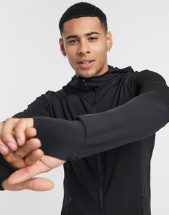 4505 icon muscle zip through training hoodie with quick dry in black