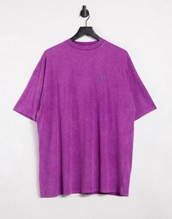 4505 logo oversized t-shirt in plum wash-Purple