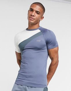 4505 muscle training t-shirt with contrast panels-Gray