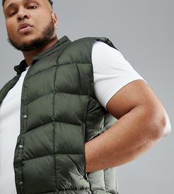 4505 Plus packable vest with quilting in khaki-Green