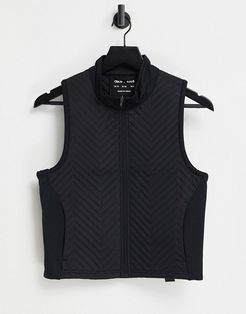 4505 run vest with chevron quilting-Black