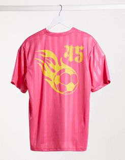 4505 soccer t-shirt with back print-Pink