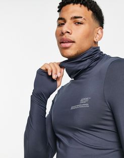 4505 training long sleeve t-shirt with funnel neck-Blues