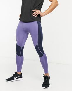 4505 training tights with contrast panels-Blues
