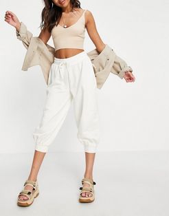 4505 unisex 3/4 oversized sweatpants with embroidered 4505-White