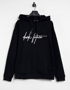 oversized hoodie in black with front logo