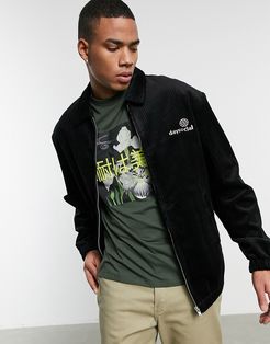 ASOS Daysocial oversized corduroy harrington jacket in black