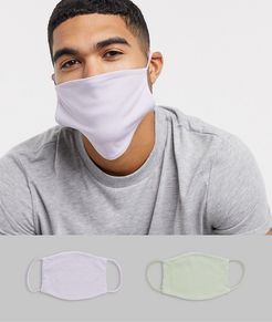 2 pack face covering in lilac and mint green-Multi