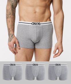 3 pack trunk in grey marl with white central branded waistband save