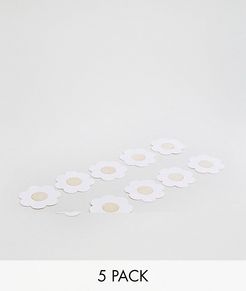 5 pack fabric nipple covers-Beige