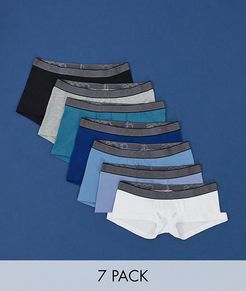 7 pack short trunks with branded waistbands save-Blues