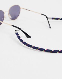 7mm glasses cord in navy-Black