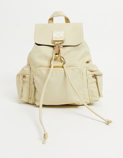 backpack with dog clip detail in sand-Beige