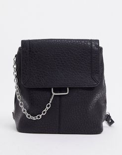 backpack with grunge chain in black