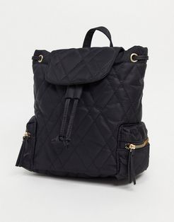 black backpack in quilt