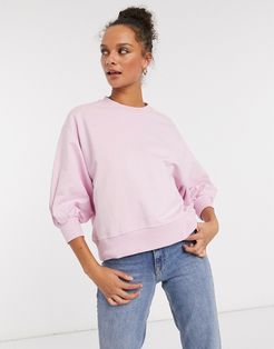 boxy sweatshirt with wide sleeve in pink