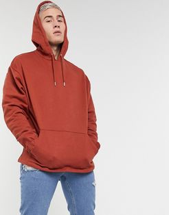 co-ord organic oversized hoodie in brown