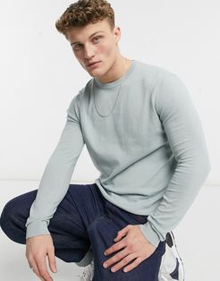cotton sweater in pale blue-Blues