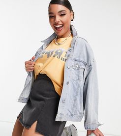 ASOS DESIGN Curve denim split front mini skirt in washed black