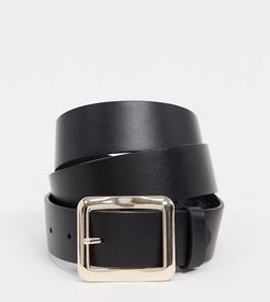 ASOS DESIGN Curve gold square buckle jeans waist and hip belt in black