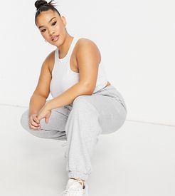 ASOS DESIGN Curve oversized sweatpants in gray marl-Grey