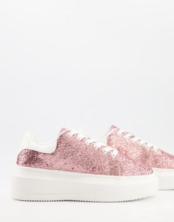 Dorina chunky sole sneakers in pink glitter