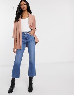 easy relaxed blazer in textured jersey-Pink