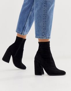 Ellan heeled sock boots in black