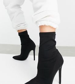 Esmerelda high heeled sock boots in black