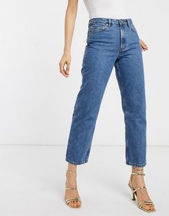 Florence authentic straight leg jeans in vintage midwash blue-Blues