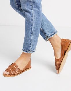Florentine woven leather sandal in tan-Brown