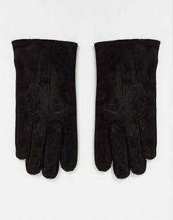 gloves in black suede