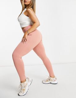 Hourglass deep waistband leggings in clay-Orange