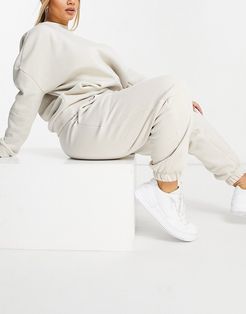 Hourglass tracksuit oversized sweatshirt / oversized sweatpants in stone-Beige