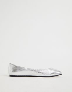 Lassie ballet flats in silver snake