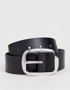 leather jeans belt-Black