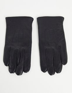 leather touchscreen gloves in black