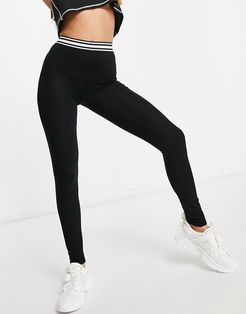 leggings with sporty elastic waistband in black