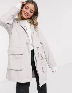 lightweight parka in washed gray-Pink