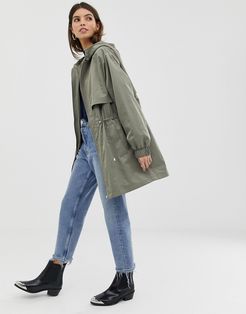 lightweight parka with jersey lining-Green