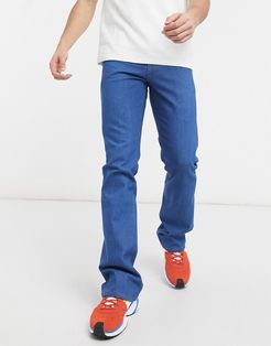 low rise skinny flare in raw blue 70s wash-Blues