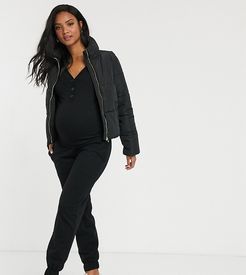 ASOS DESIGN Maternity lounge black brushed jogger