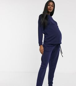 ASOS DESIGN Maternity lounge sweat & jogger set-Navy