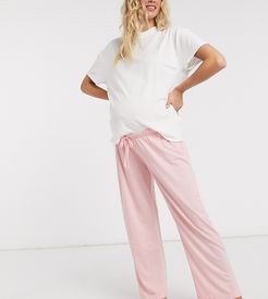 ASOS DESIGN Maternity mix & match straight leg jersey pajama pant in pink